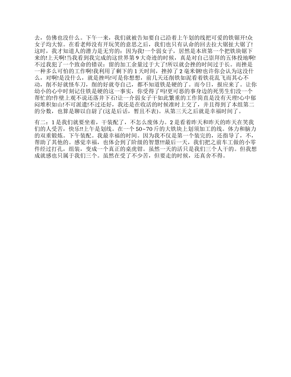 大学生钳工实习的自我鉴定_第3页