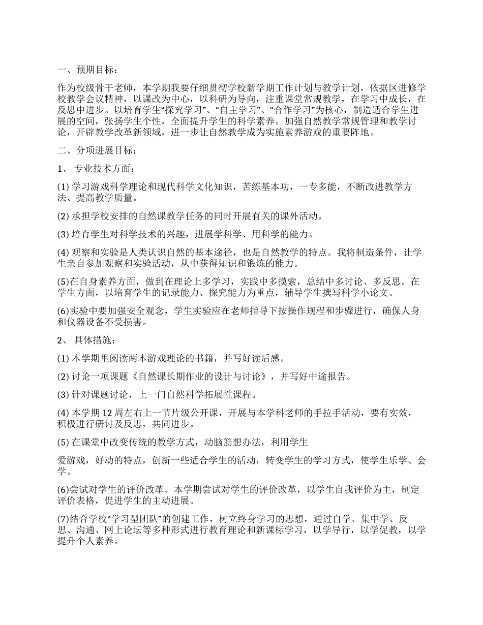大学骨干教师2024年工作计划范文_第1页