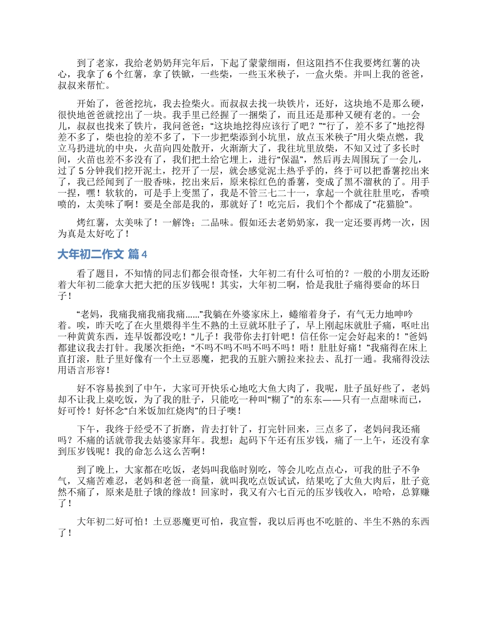 大年初二作文汇总五篇_第2页