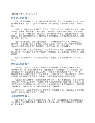 大年初二作文汇总五篇