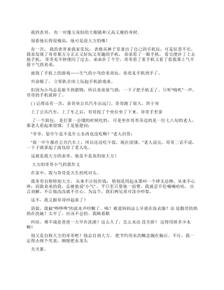 大方哥哥500字优秀作文