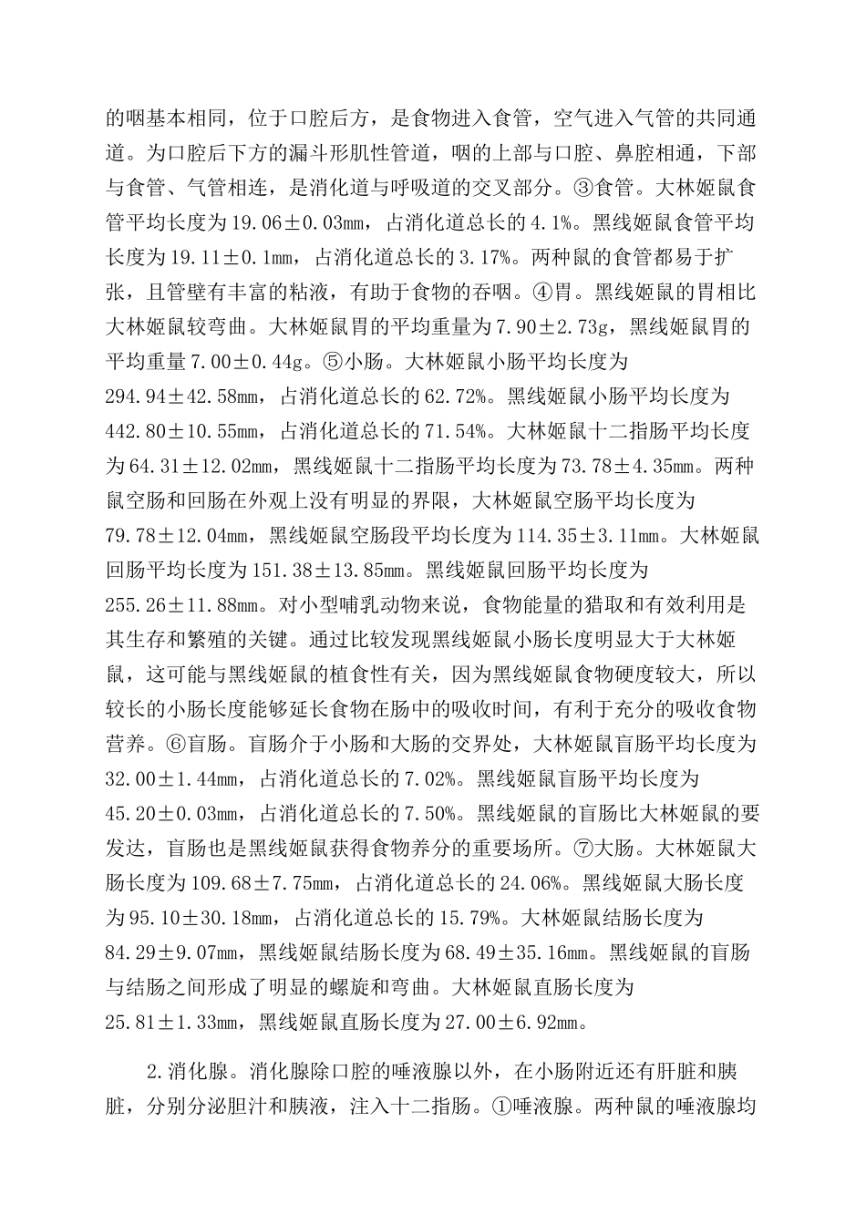 大林姬鼠与黑线姬鼠消化系统的比较研究_第2页