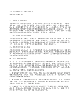 大生小学学校安全工作的自查报告