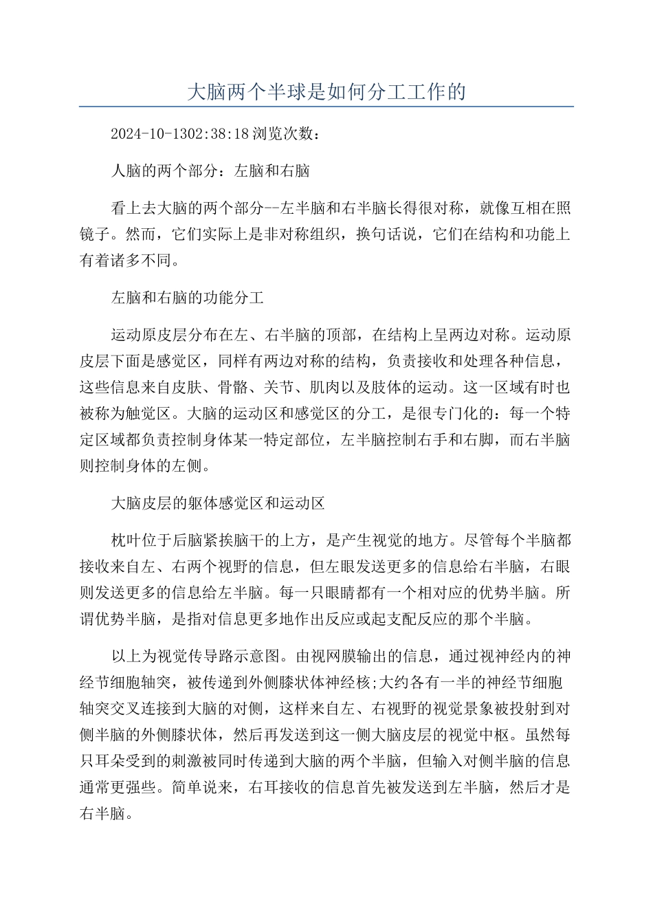 大脑两个半球是如何分工工作的_第1页