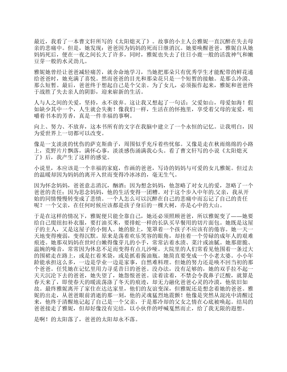 太阳熄灭了读后感_第1页