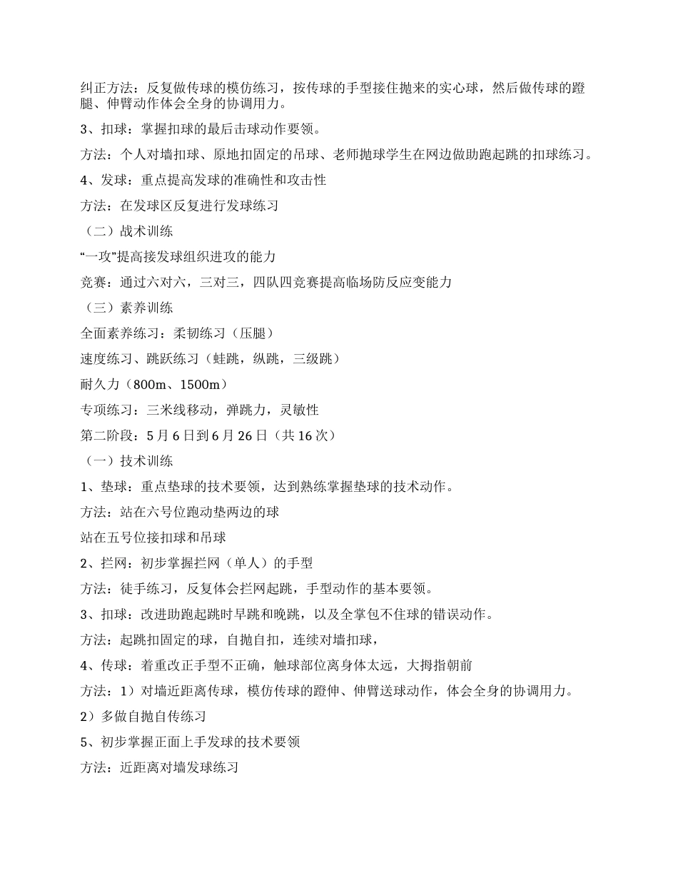 女子排球队训练方案_第2页