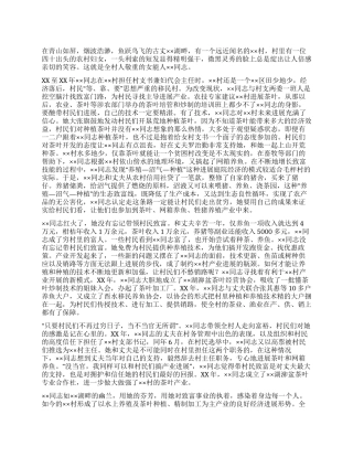 女能人村支书先进事迹材料