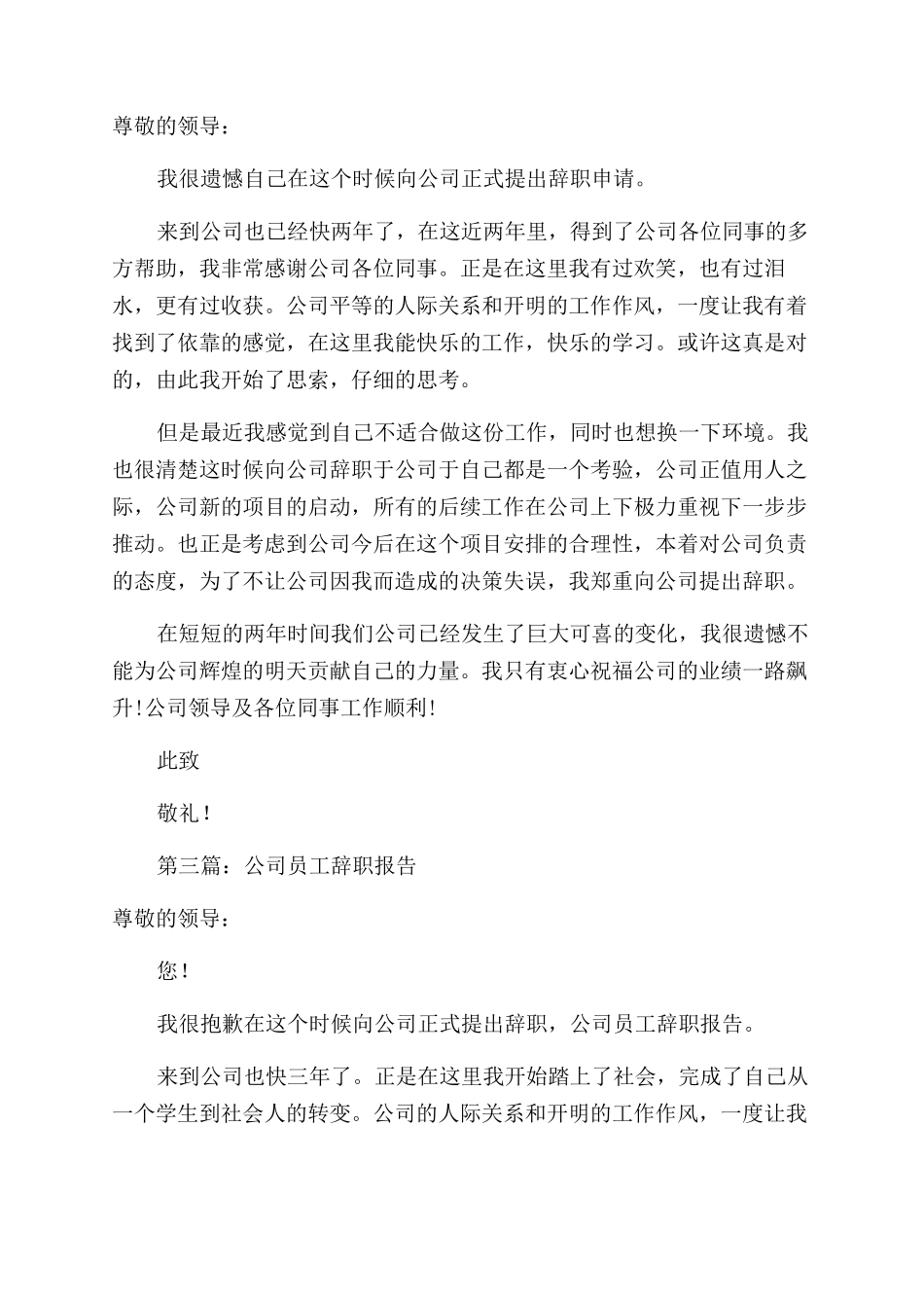 好孩子公司员工的辞职报告范文_第2页