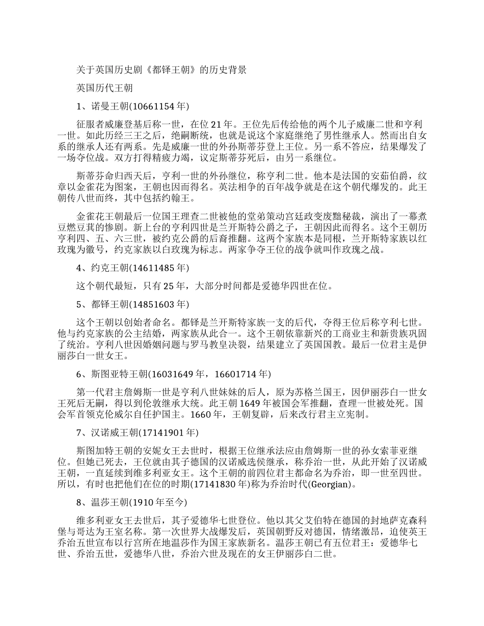 好看的英国宫廷历史剧_第1页