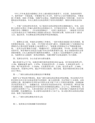 妇联上半年维权工作总结范文