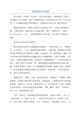 娇滴滴的宰相肺