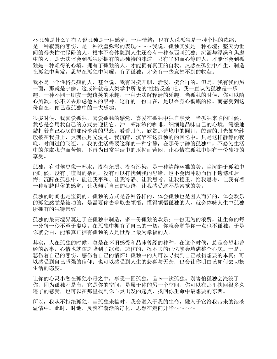 孤独是一种美绝境_第1页