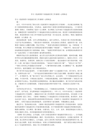 学习《党政领导干部选拔任用工作条例》心得体会