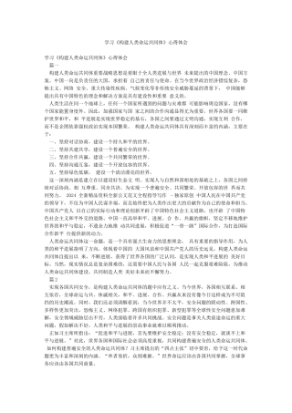 学习《构建人类命运共同体》心得体会