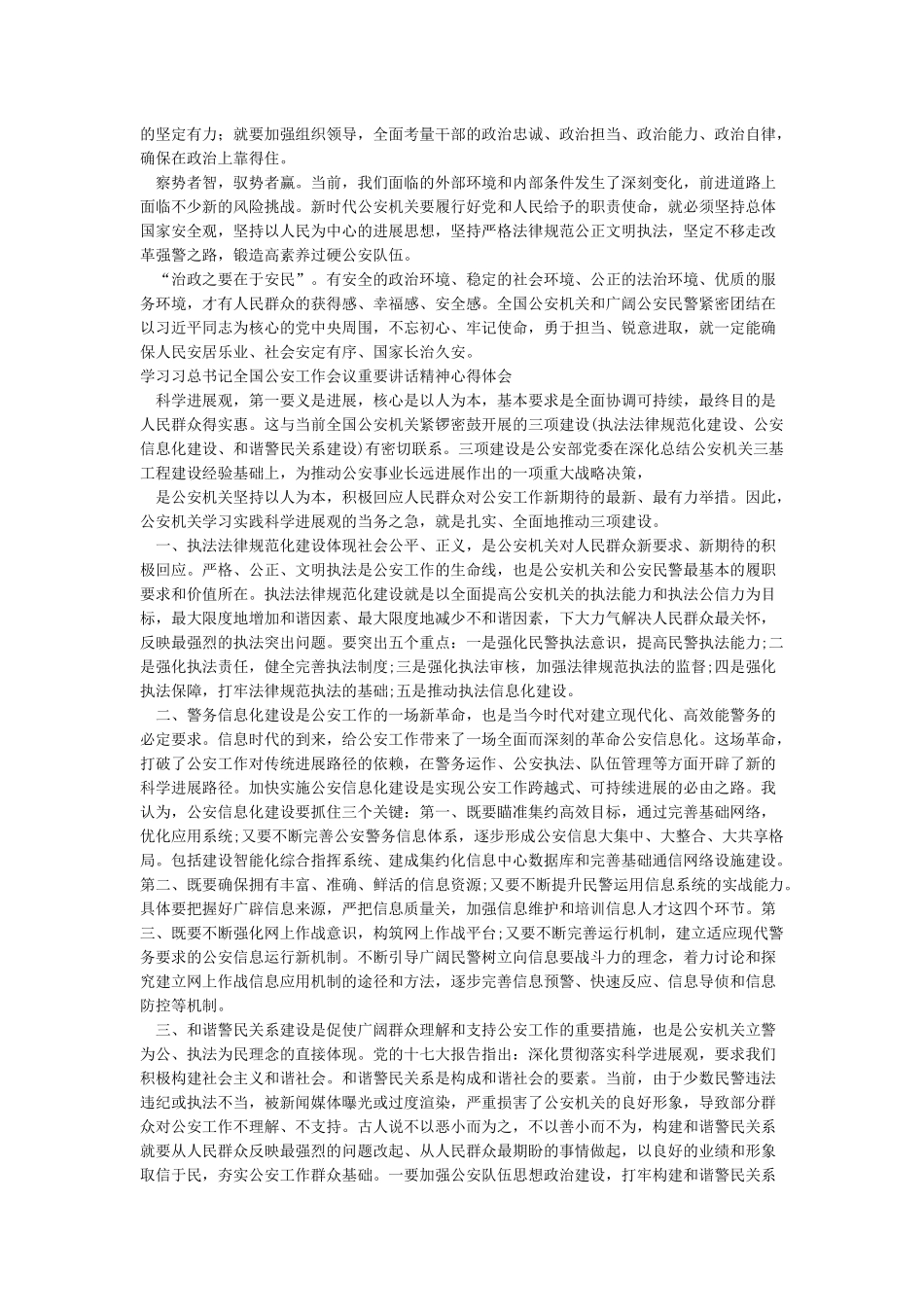学习习总书记全国公安工作会议重要讲话精神心得体会_第3页