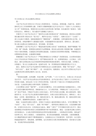 学习全国公安工作会议精神心得体会