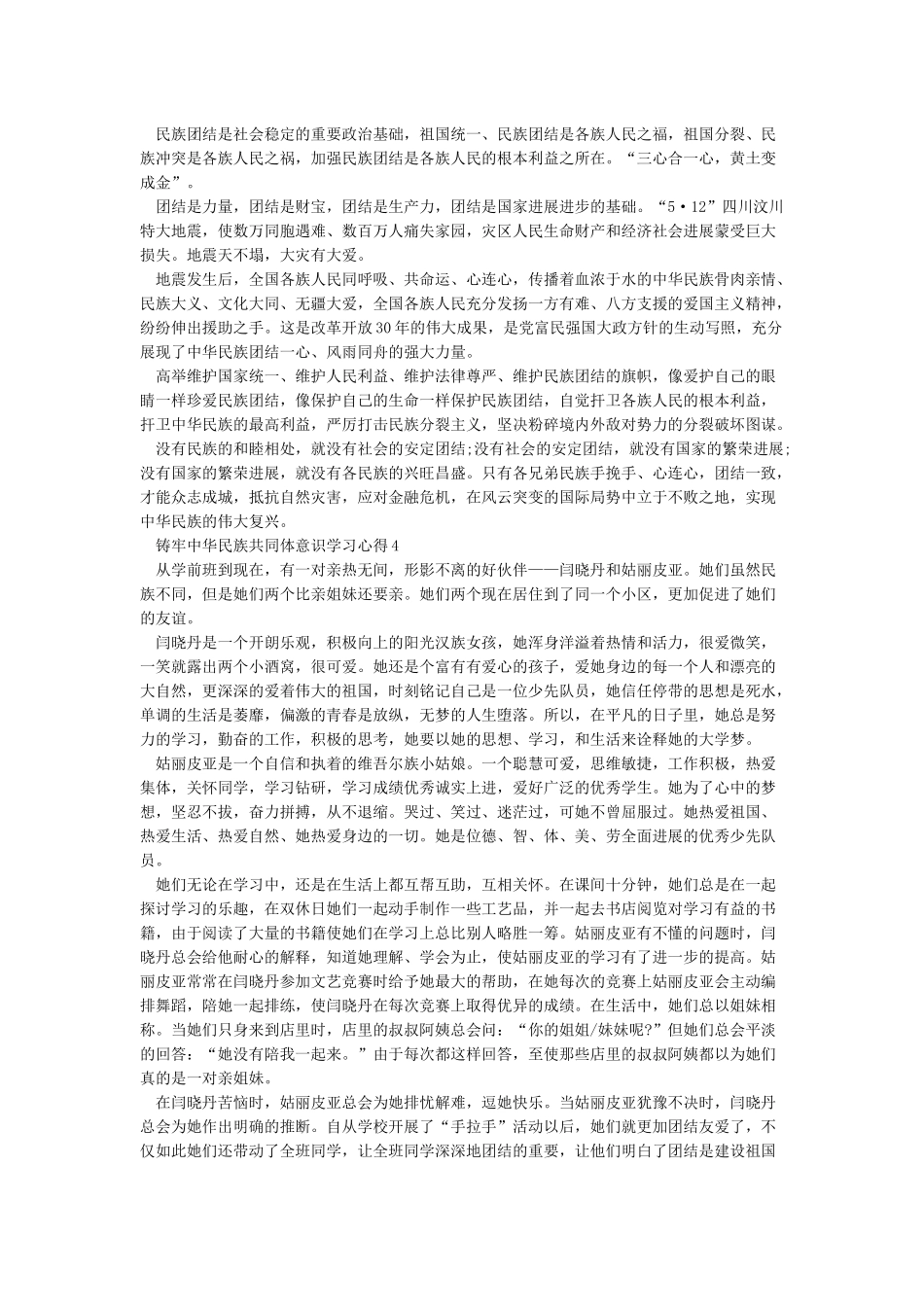 学习关于铸牢中华民族共同体意识重要思想心得体会_第3页