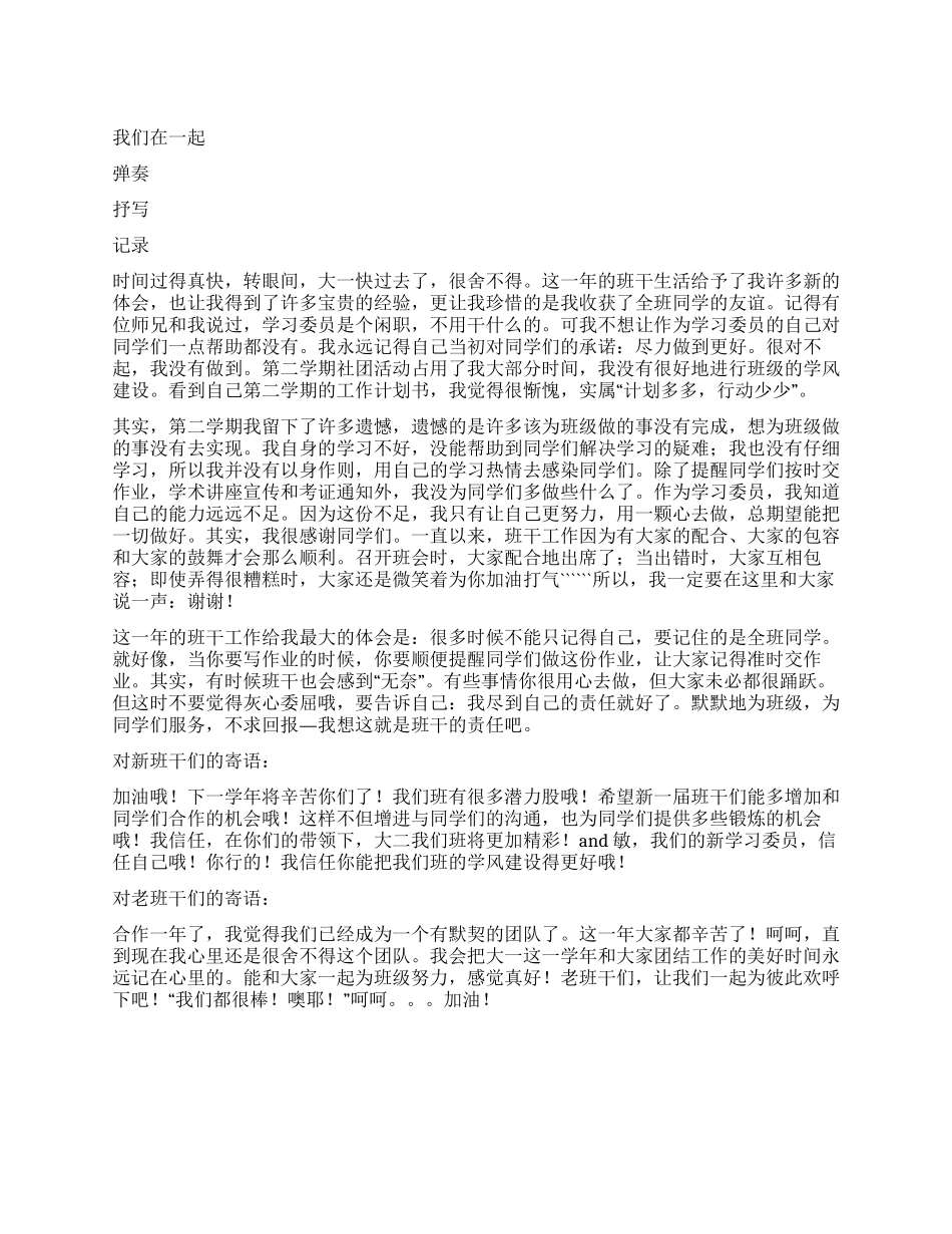 学习委员个人工作总结_第1页