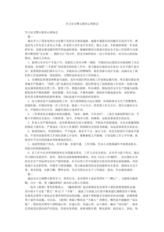 学习安全警示教育心得体会