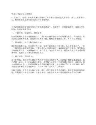 学习王书记讲话心得体会