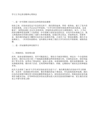 学习王书记讲话精神心得体会
