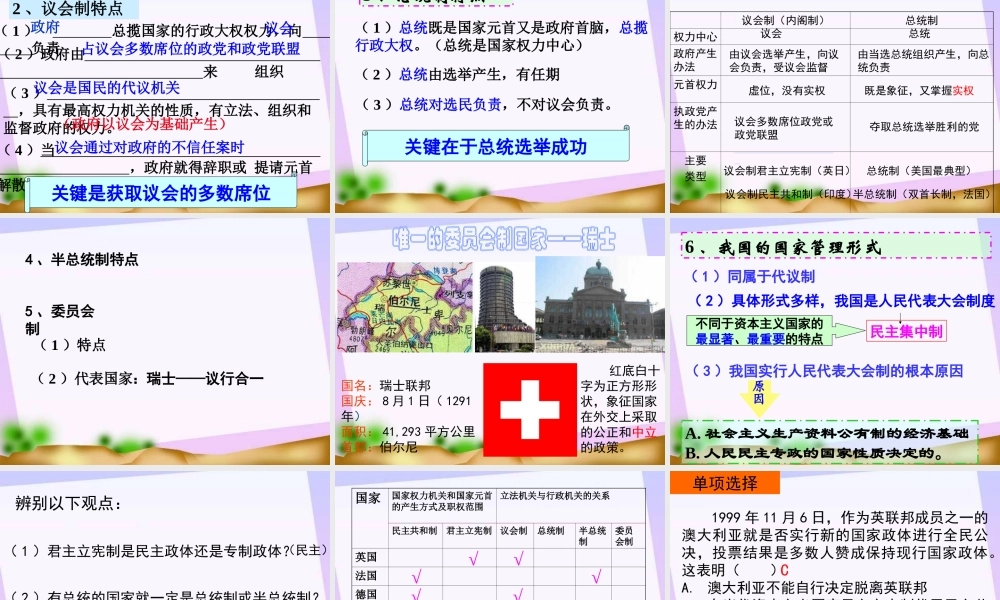 现代国家的管理形式教学课件