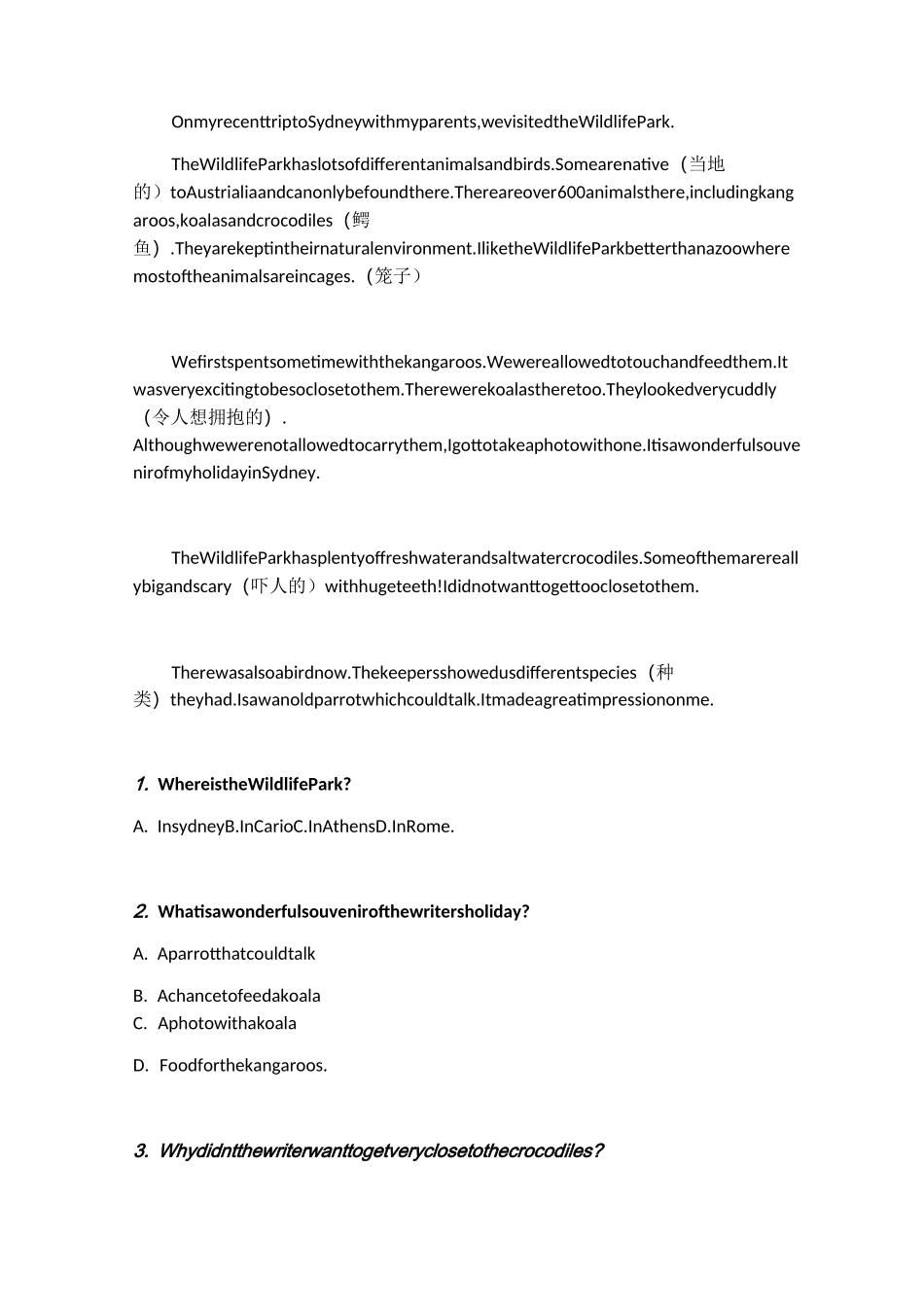 初中英语 中考阅读理解专项训练之细节理解题_第2页