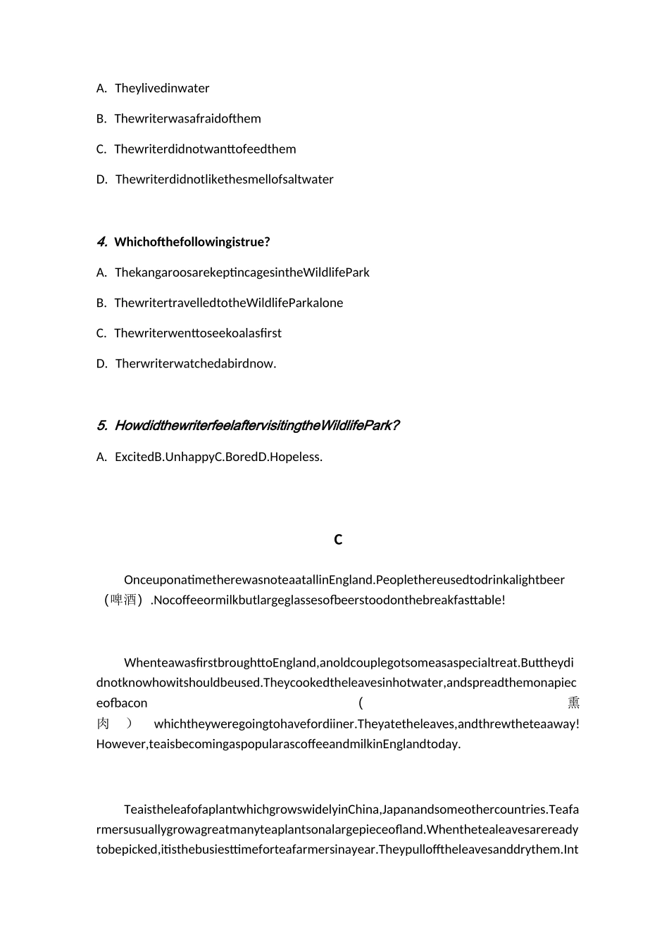 初中英语 中考阅读理解专项训练之细节理解题_第3页