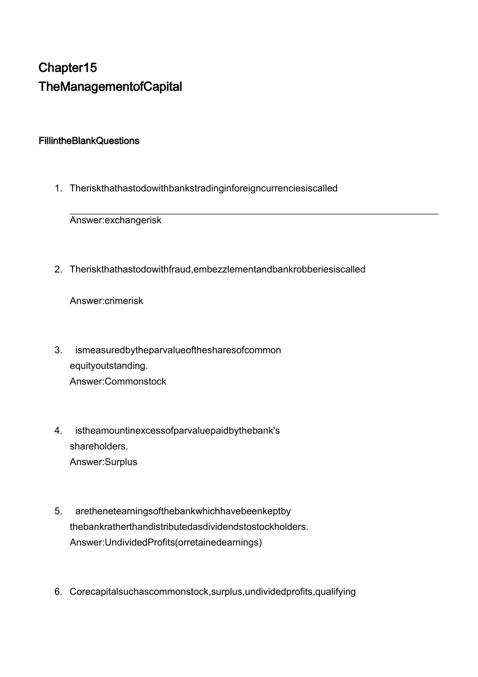 商业银行管理组织彼得S.罗斯英文原书第8版英语试题目整合Chap015_第1页