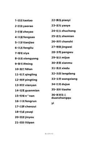 九年级语文上册读读写写词语及注音