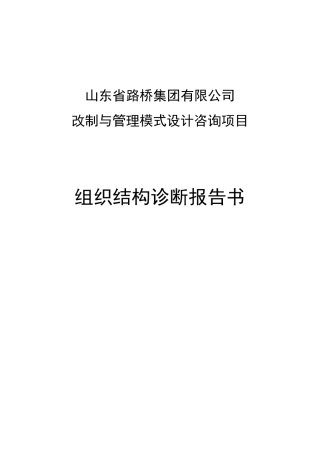 组织结构诊断报告书