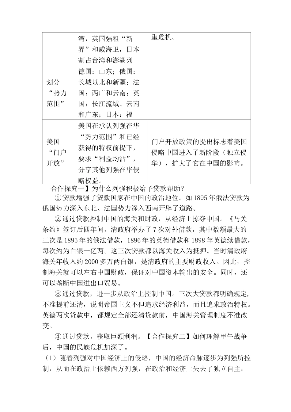 马张杰 甲午战争后民族危机的加深---教学设计与反思_第3页