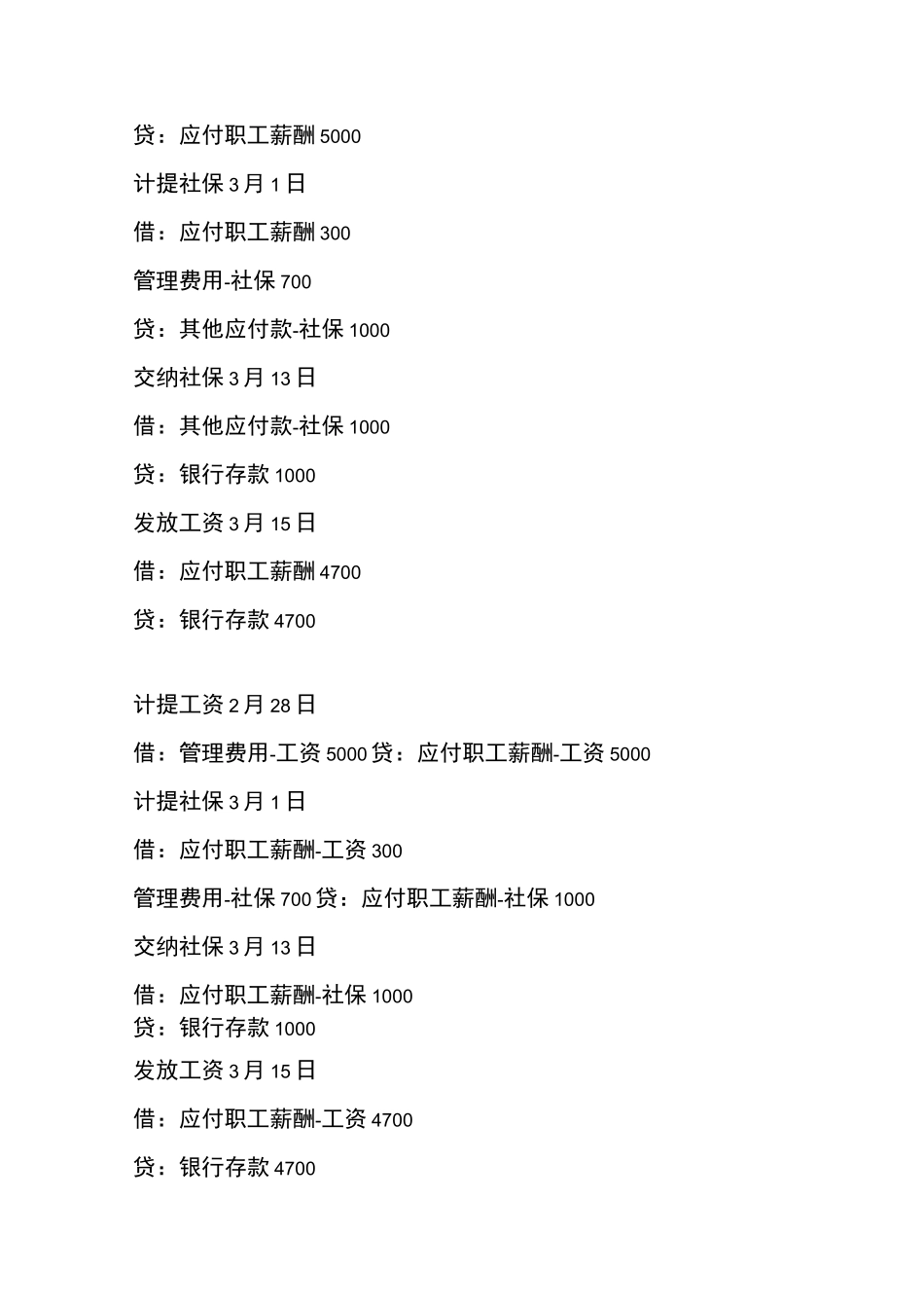 计提、发放工资和社保的会计分录怎么写比较好？_第2页