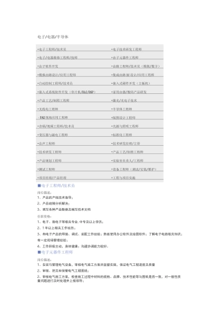 电子电器半导体岗位职责