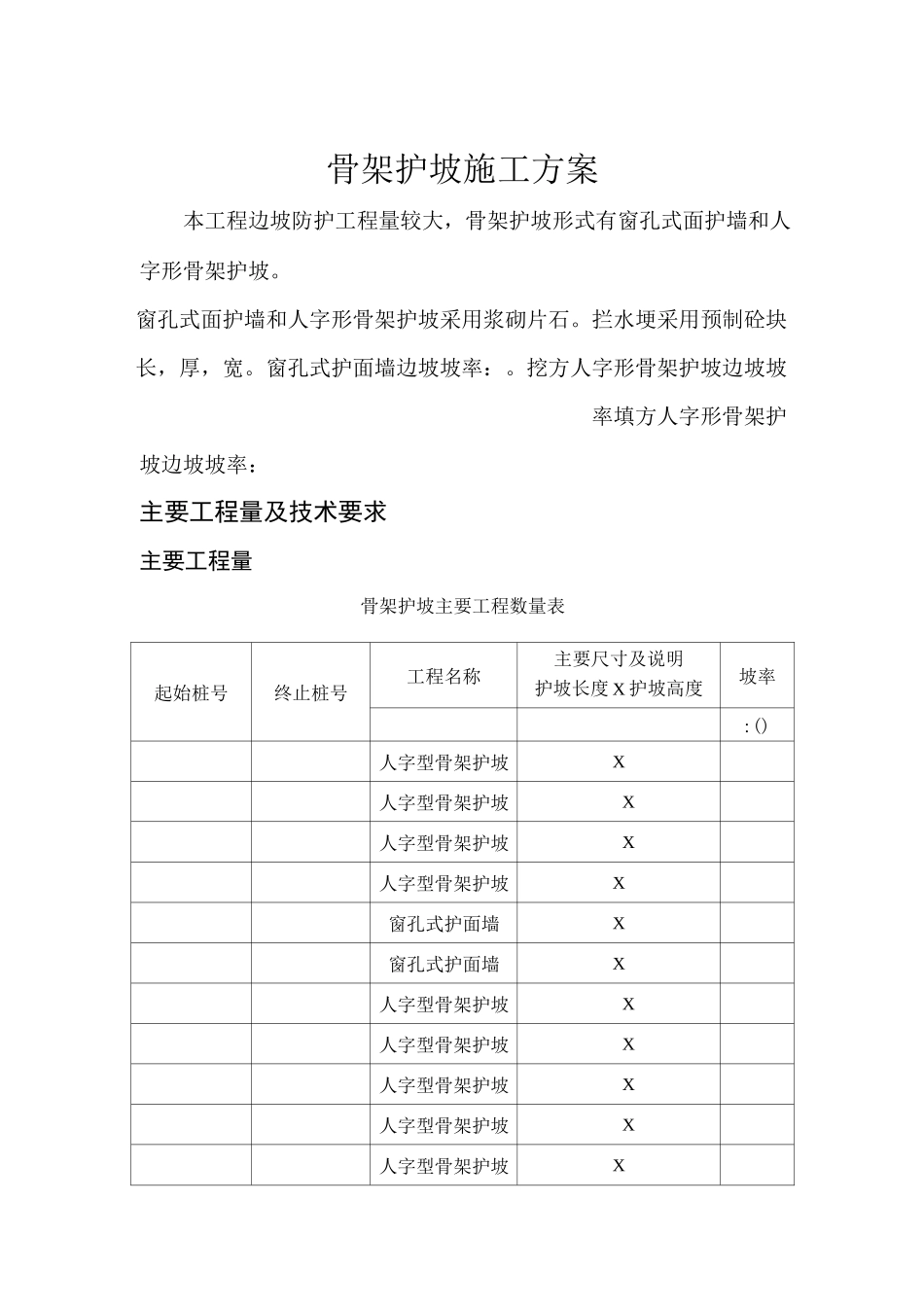 骨架护坡施工方案_第1页