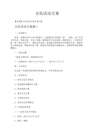 文化活动方案