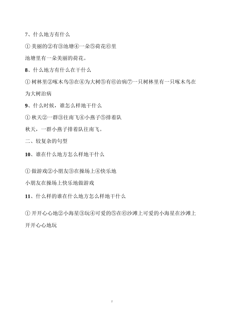 一年级语文连词成句、近义词、反义词练习_第2页