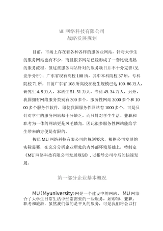 公司战略发展规划