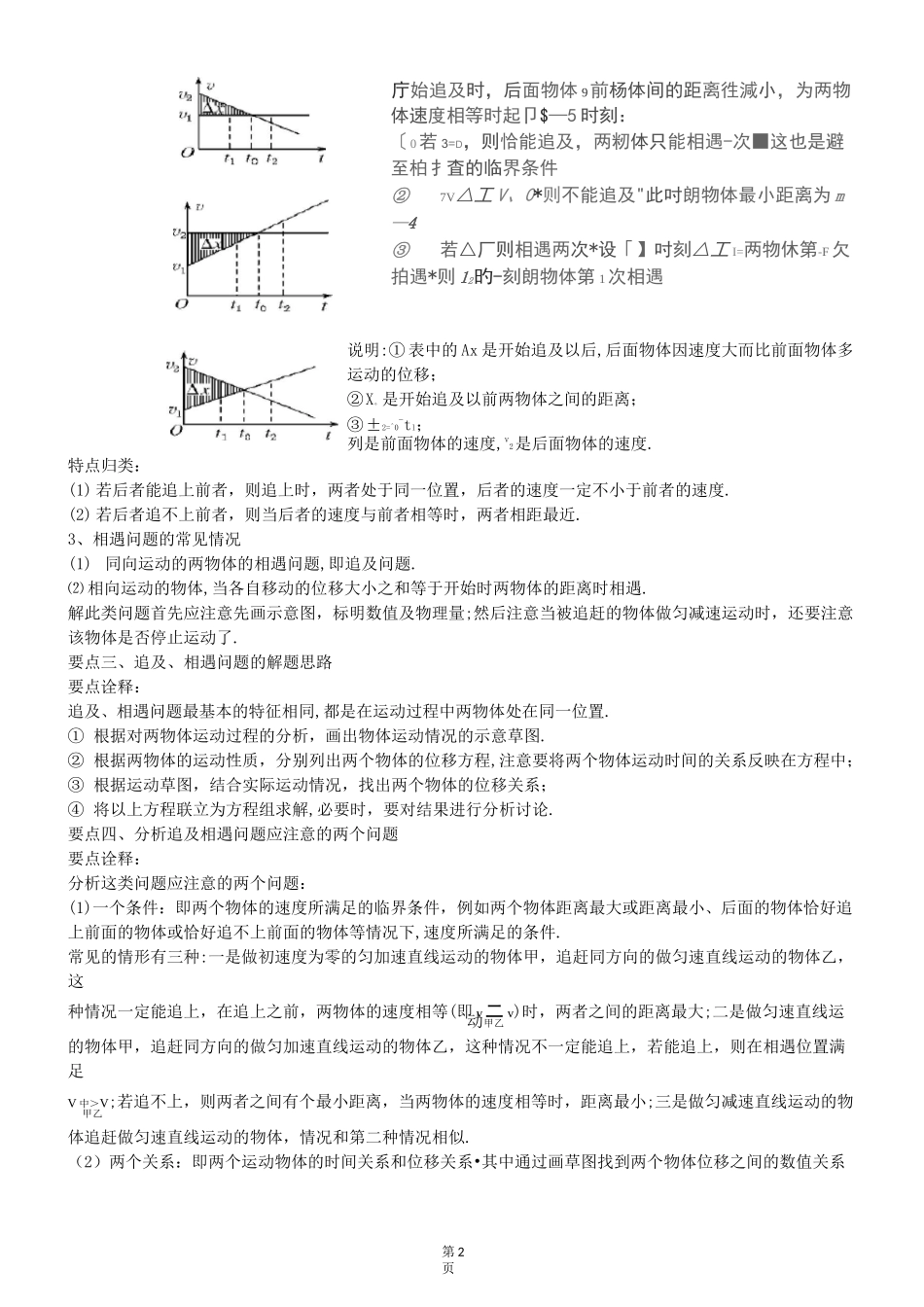 高一物理运动学专题——相遇追及问题_第2页