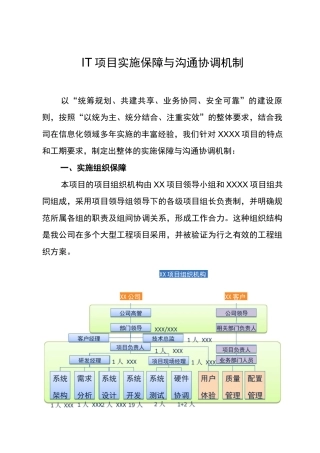 IT项目实施保障与沟通协调机制