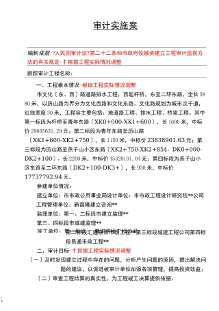 跟踪审计实施与方案(样本)