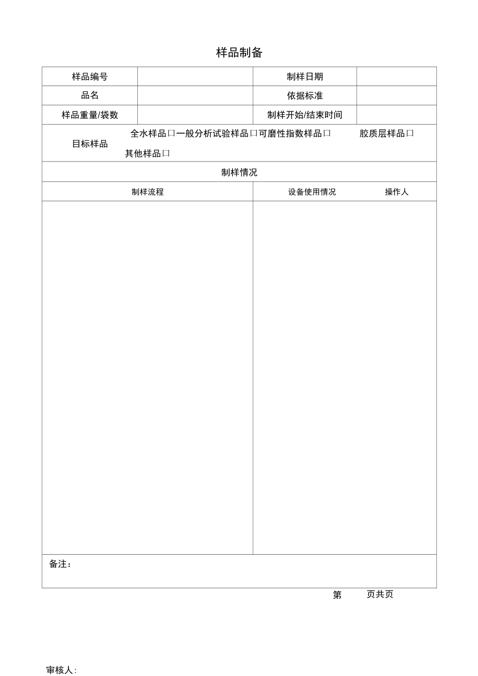 煤炭检测行业制样记录相关表格_第3页