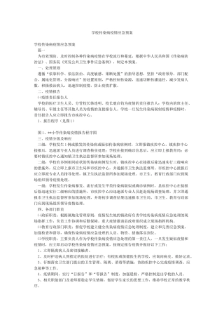 学校传染病疫情应急预案