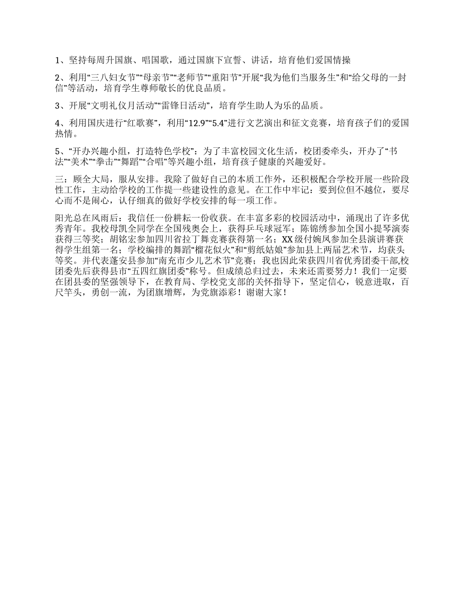 学校团委书记述职发言_第2页