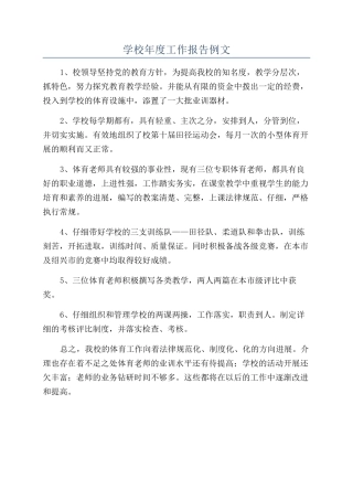 学校年度工作报告例文