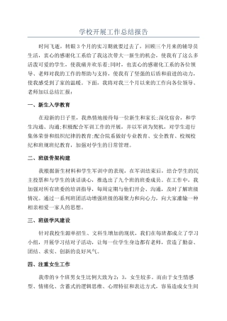 学校开展工作总结报告
