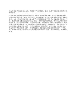 学校打架检讨书