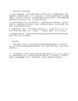 学校教学质量整改总结报告