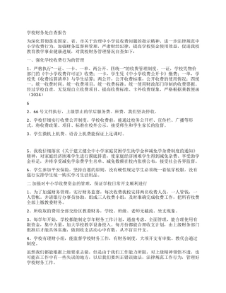 学校财务处自查报告