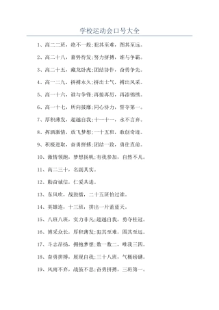 学校运动会口号大全